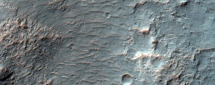 Channels on Crater Wall Northeast of Hellas Planitia
