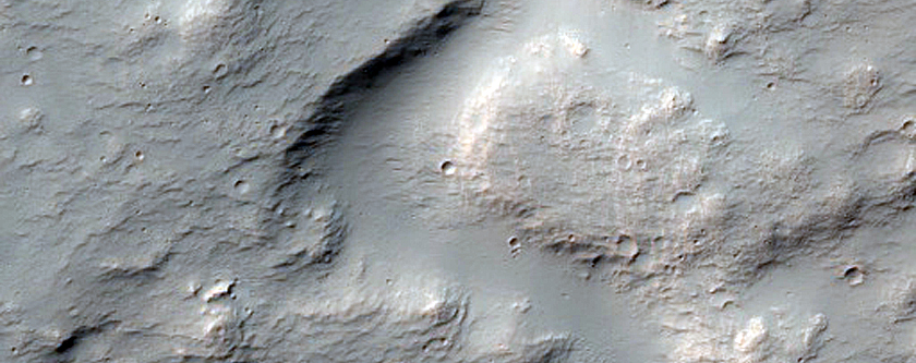 Channels near Ejecta of Bazas Crater