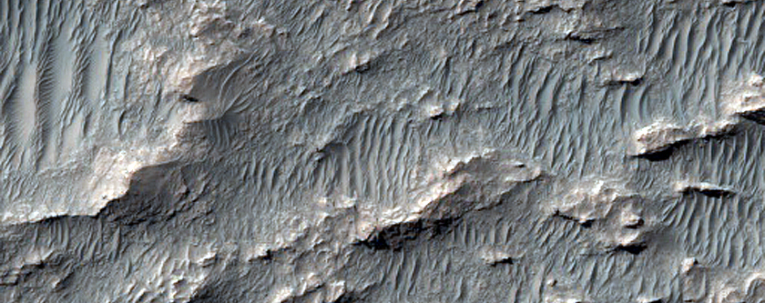 Radial Ridges on Crater Floor