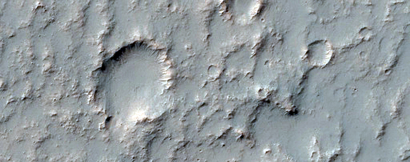 Clay Minerals on Crater Floor Southwest of Columbus Crater