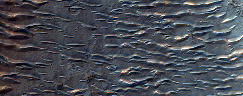 Samara Valles Where Drainage Becomes Masked by Volcanic Construct to North