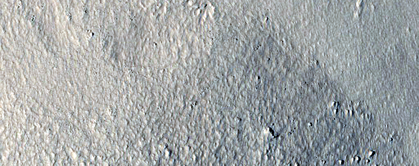 Rockfall Search on Steep Mound with Boulders near Fresh Crater