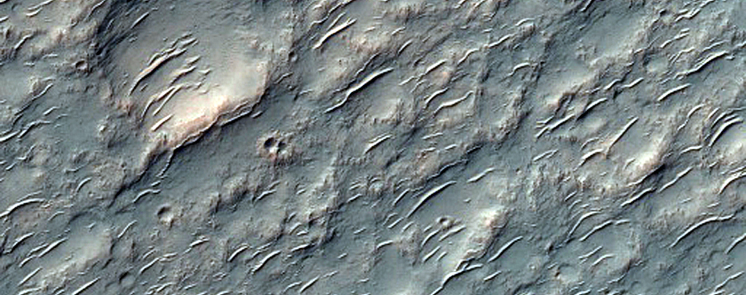 Mafic Minerals Exposed on Crater Northwest of Cross Crater