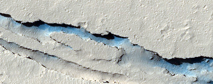 Possible Rockfalls on Steep Slopes in Cerberus Fossae