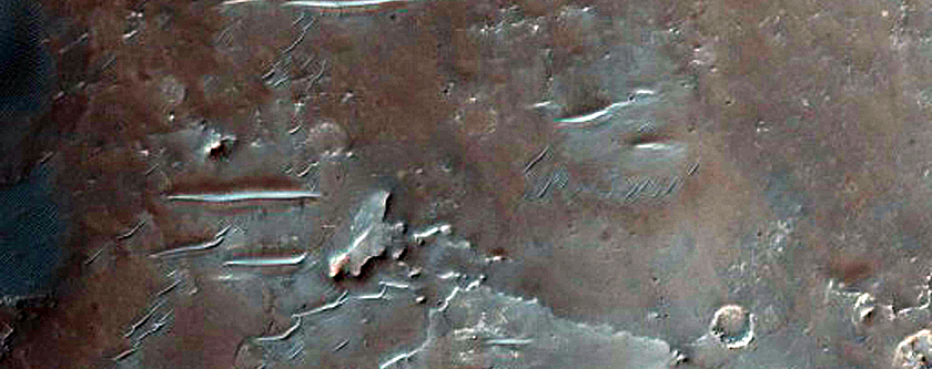Relatively Bright Bedrock on Crater Floor