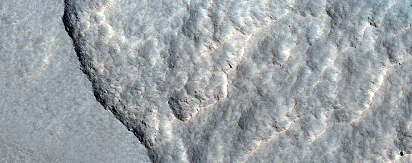 Scarp in Milankovic Crater