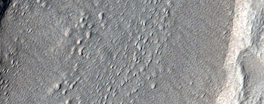 Rockfall Search on Slopes near Recent Crater