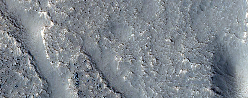 Channels North of Moreux Crater