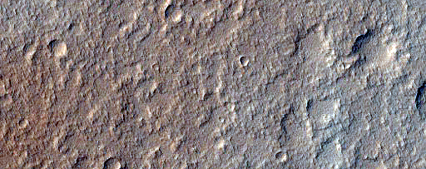 Landforms near Elysium Mons