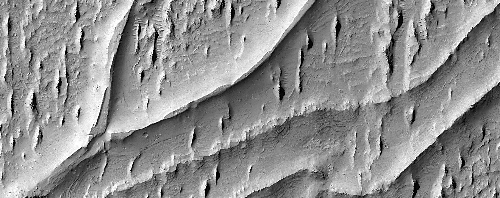 Curving Ridges in Aeolis Planum