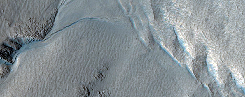 Gully on Southern Wall of Lyot Crater