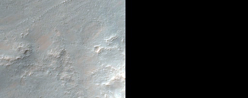 Channels Entering Low Spot East of Huygens Crater