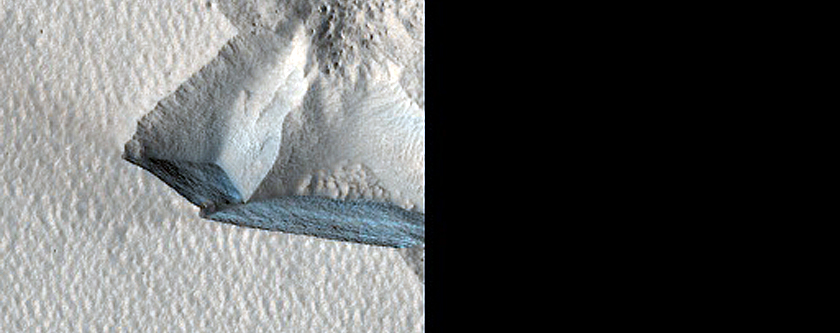 Scarp in Milankovic Crater