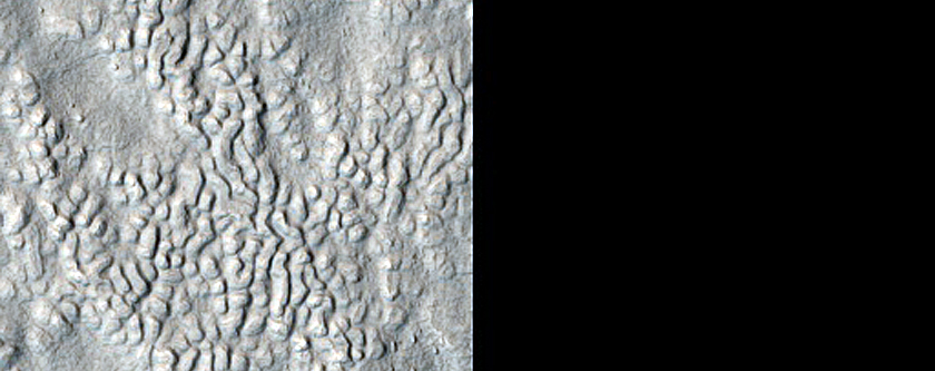 Lineated Valley Floor Material in Terrain North of Arabia Region