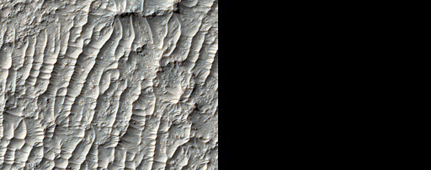 Possibly Olivine-Rich Materials in Trough in Terra Sabaea