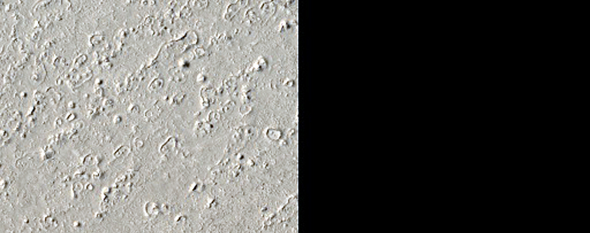 Craters in Athabasca Valles