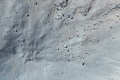 Youthful Crater in THEMIS V22898007 and at Edge of MOC E11-03928