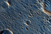 Ejecta Moving into Crater in Chryse Planitia