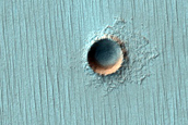 Possible Crater in South Polar Layered Deposits