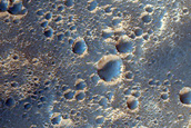 Overlapping Landslides in Crater in Margaritifer Terra