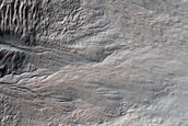 Gullies on Eastern Crater Wall with Arcuate Ridges
