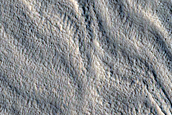 Surface Bands on Lobate Debris Apron with High Sinuosity