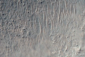 Icaria Fossae Crossing Crater