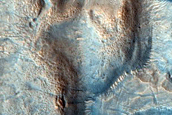 Crater Ejecta and Debris Flow in Deuteronilus Mensae