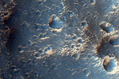 Overlapping Landslides in Crater in Margaritifer Terra