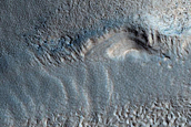Dipping Layers near Mound in Deuteronilus Mensae