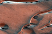 Seasonal Ice-Dune Interactions in Olympia Undae