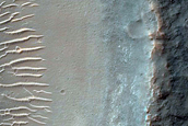 Rim of Crater in Thaumasia Planum