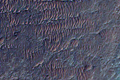 Layering in Small Crater in Eastern Ladon Valles Basin