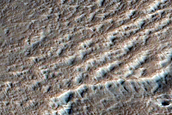 Tectonic and Aeolian Contacts Southwest of Olympus Mons