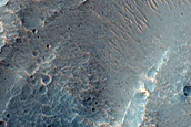 Collapse Terrain South of Orson Welles Crater