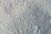 Rockfall Search on Steep Mound with Boulders near Fresh Crater