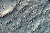 Mafic Minerals Exposed on Crater Northwest of Cross Crater