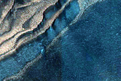 North Polar Layered Deposits Scarp near Dunes Dubbed Tleilax