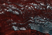 Lobate Features on Crater Wall