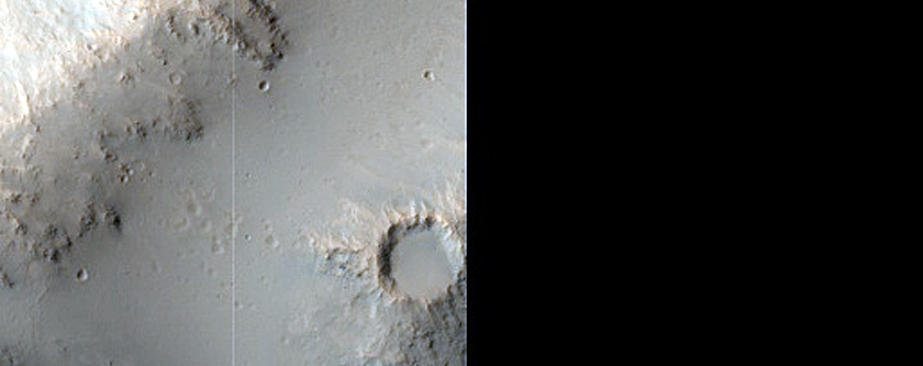 Possible Mafic Minerals around Tyrrhena Terra Crater
