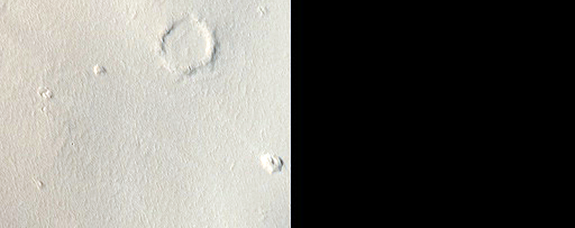 Slope Streak and Pedestal Crater near Medusae Fossae