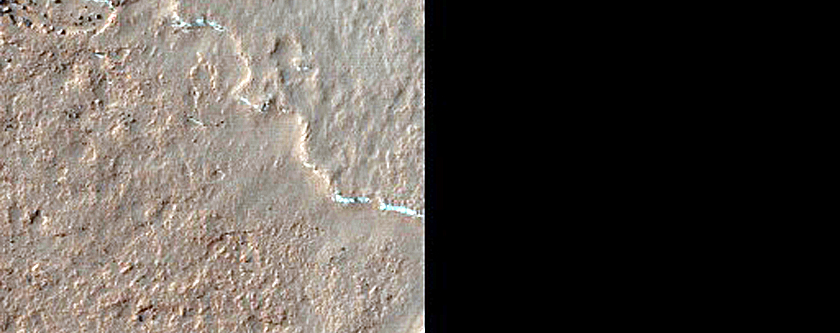 Edge of Ice-Rich Flow in Lowell Crater