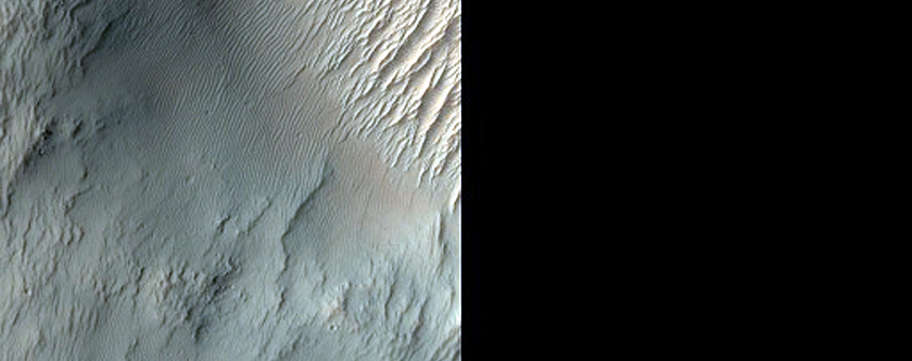 Possible Mafic Minerals Exposed Southeast of Columbus Crater