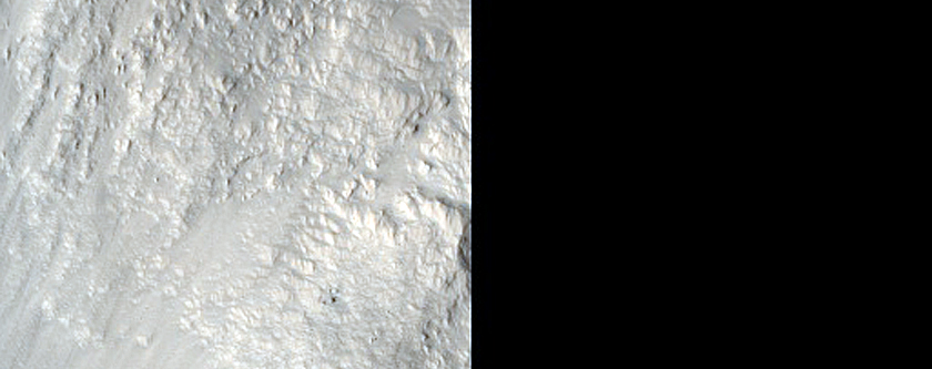Channel and Fan in Crater North of Nepenthes Mensae