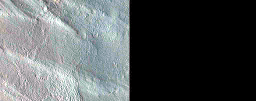 Small Dark Dune Field in Crater West of Jezero Crater