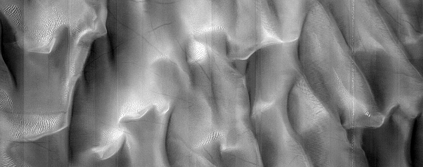 Dune Field with Seasonal Frost and Small Channels
