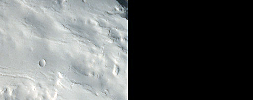 Cracked Ridge in Crater East of Indus Vallis