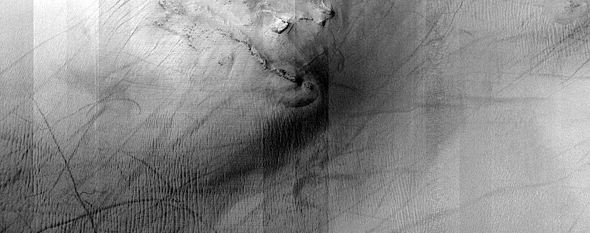 Scarp in Hellas Planitia with Linear Gullies