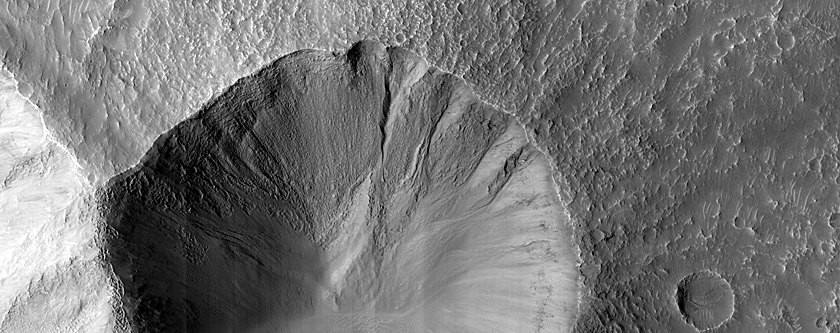 Gullies in Small Crater