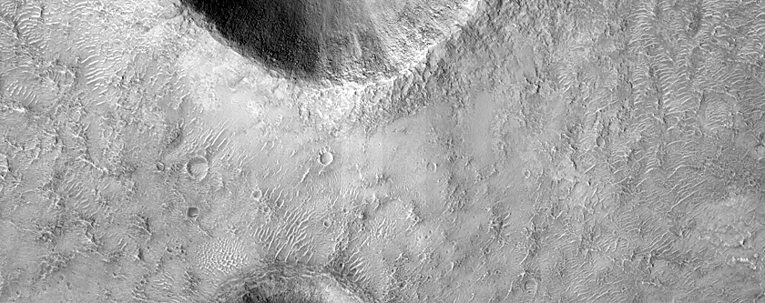 Small Craters on Floor of Larger Crater